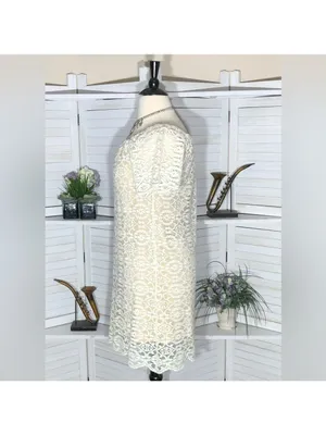 Vintage Y2K Midi Dress Cream Lace flared sleeves coquette romantic boho floral L thumbnail 5