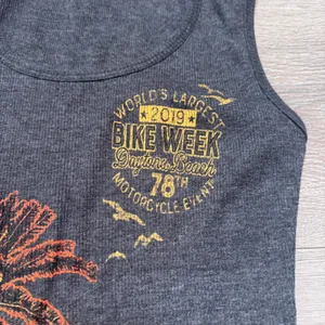 Hot Leathers Womens 2019 Daytona Beach Bike Week Graphic‎ Tank Top Gray Medium thumbnail 4