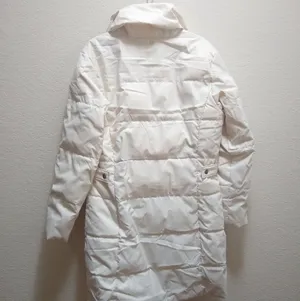 Columbia Long Down Puffer Winter Jacket in Cream thumbnail 4