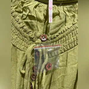 Free People Dream On Maxi Dress Olive Gilded Line Size S thumbnail 5