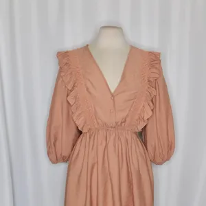 NWT!! ZARA Marsala Guipure Lace Ruffled Mini Dress Blogger Favorite Medium thumbnail 3