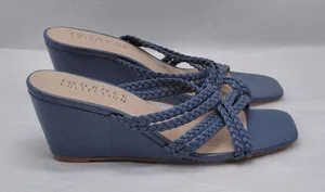 Journee Collection Baylen Wedge Sandals Women's 7.5 Blue Slip On Casual Shoes thumbnail 1