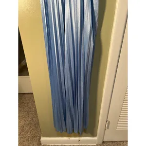 Women's Size Medium Strapless Maxi Dress Plisse Pleated Light Blue Corset Back thumbnail 4