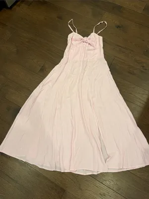 Yumi Kim Pink Tie Front Midi Dress Spaghetti Strap Size 2 - C61-11 thumbnail 3