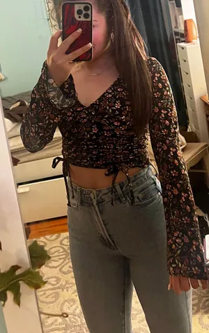 Revolve Floral Corset Bell Sleeve Top thumbnail 3