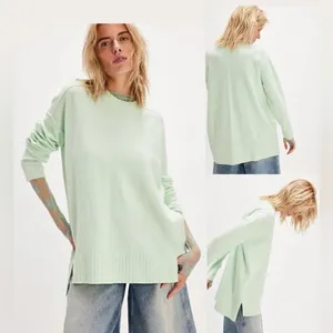 Free People Wool Ottoman Slouchy Tunic Mint Green NWOT Ribbed‎ Sweater Womens XS thumbnail 2