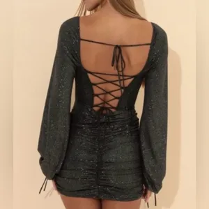 Lucy in the Sky Glitter Long Sleeve Dress Size‎ XS Corset thumbnail 2