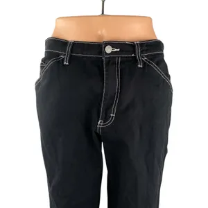 Dickies Carpenter Women's Black High Waisted Straight Leg Cargo Denim Jeans Sz 5 thumbnail 2