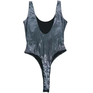Superdown Nadia Metallic Bodysuit Size S Silver Festival Rave Club Disco Party thumbnail 3