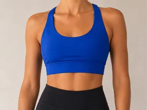 Lululemon Cobalt Blue Longline Sports Bra Size 4 Small Yoga Workout thumbnail 1