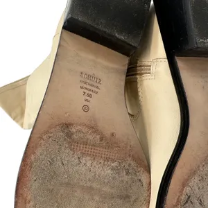 Schutz Guily Up Over The Knee Boots Eggshell Cream Leather‎ Square Toe Women 7.5 thumbnail 10