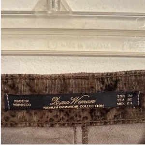 Women’s Zara Brown Black Animal Snake Print Corduroy Pants Jeans Size 2 thumbnail 8