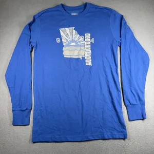 State Of Mine Shirt Womens Small Blue Georgia State Graphic Long Sleeve Tee thumbnail 1