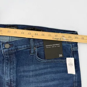 Banana Republic High Rise Wide Leg Crop Denim Jeans Dark Wash Plus Size 35 NWT thumbnail 10