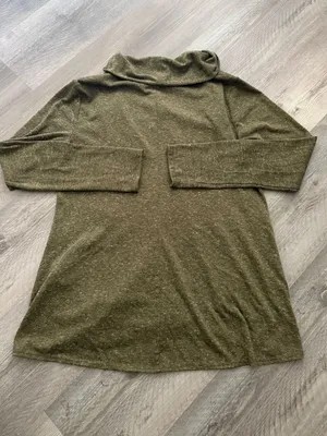 Forever21 Asymmetrical Zip Sweater Olive Green Medium Shacket thumbnail 8