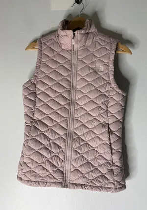 The North Face Vest Pale Pink ThermoBall Quilted‎ Full Zip Insulated XS thumbnail 1