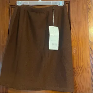 NWT vintage mini Skirt with Black leather Accents thumbnail 3