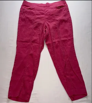 J.Jill Linen Blend Pants Womens Large Pink Elastic Waist Seam‎ Detail Casual thumbnail 1