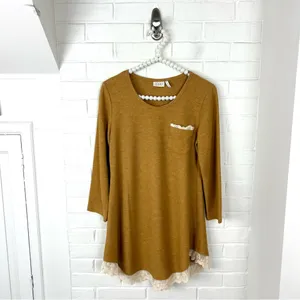 LOGO Lori Goldstein Waffle Knit Crotchet Trim Top Size XS thumbnail 2