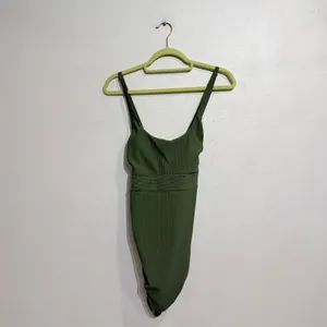 Cupshe Olive Green Ribbed One Piece Swimsuit Sz M NWT thumbnail 2