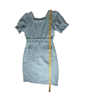 Ivy City Co‎ Claudia Dress Small Blue Tweed Old Money Classic Preppy Coquette thumbnail 10