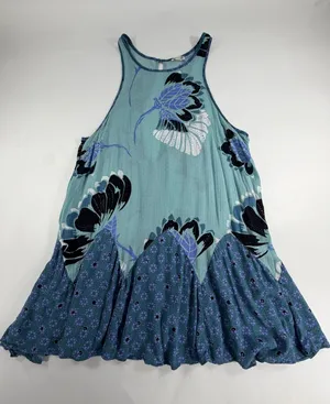 Free People Intimately Floral Mini Slip Dress Boho‎ Racerback Blue Womens XS thumbnail 1