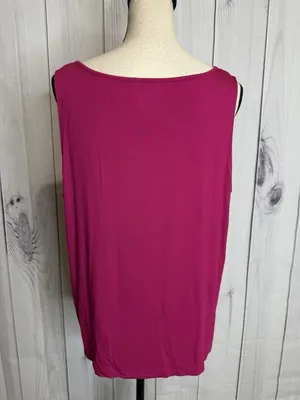 Chico's Sleeveless V-Neck Tank Top Size 3 XL Hot Pink Minimalist Capsule Rayon thumbnail 6