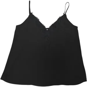 Socialite Lined Lace Trim Cami Black Small thumbnail 1
