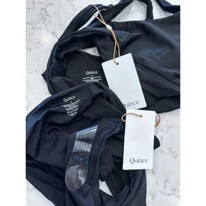 NWT Quince Black Italian Tank Bikini Top & High Rise Bottom Set Size XS thumbnail 3