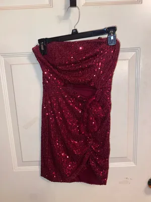 Red Sequence Tie Party Dress Size XS thumbnail 2