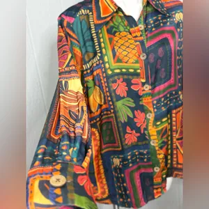 Rachel Zoe Colorful Geometric Blouse thumbnail 4