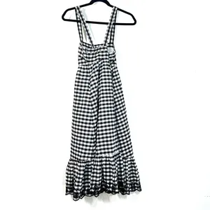 ) XS J.Crew gingham midi dress Cottage Farm core Coquette Prairie Chic Eyelet thumbnail 3