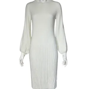 BEAUTIFUL by Lawrence Zarian Rayon Blend Elegant White Knit Dress S Small G#56 thumbnail 14