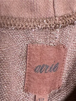 Aerie Chocolate Brown Straight Leg Raw Hem Patch Pocket Sweatpants Size Small thumbnail 7