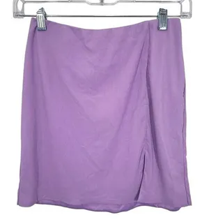 AFRM Los Angeles Purple Mesh Mini Skirt Side Slit Club Party Vibrant Size S NWT thumbnail 1