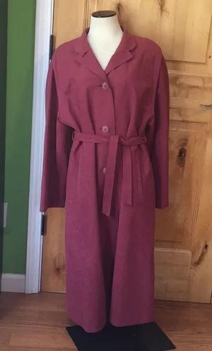 Anthropologie FEMITEX 2-Pckt Rose Belted Lined TrenchCoat EUC M thumbnail 6