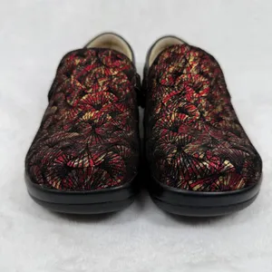Alegria Kourtney Red Gold Metallic Fan Leather Clog Nursing Shoes KAR-274X‎ 35 thumbnail 3