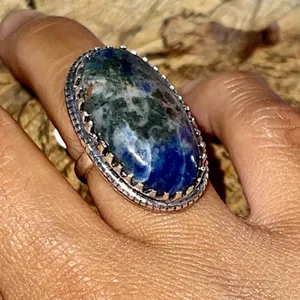 Navy Sodalite Ring Size 7 Blue thumbnail 3