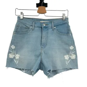 Levi's Mile High Blue Floral Embroidered Light Wash Denim‎ Shorts Size 28 thumbnail 3