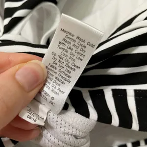 Athleta Black White Striped Wireless Sports Bra Womens XS Athletic Classic Gym thumbnail 7