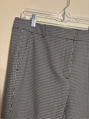 White House Black Market WHBM Black White Gingham Ankle Pants Size 12 thumbnail 7