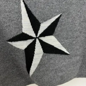 Sofiacashmere Sweater Womens Medium Gray Star Print Cashmere Blend Pullover thumbnail 2