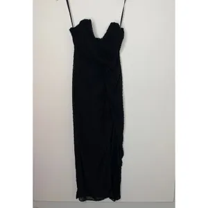 Katie May Come On Home Black Swiss Dot Midi Dress Womens Small Black Tie Event thumbnail 2