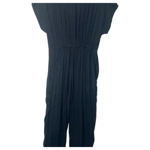 Abercrombie Fitch Jumpsuit Womens XS Lightweight V Neck Short Sleeve Pockets Blk thumbnail 6