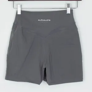Alphalete Alphaluxe High Waisted Biker Shorts Gray‎ Womens Size XS Athletic Gym thumbnail 3