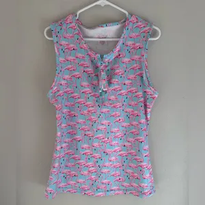 Alvin’s Island Flamingo Print Size L Sleeveless Top, UPF 50 thumbnail 2