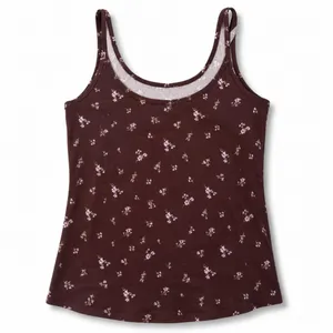 No Boundaries Burgundy Ditsy Floral Tank Top Y2K Coquette L thumbnail 8