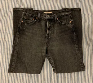 Levi's Wedgie Straight Black Jeans thumbnail 1