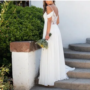 Soiéblu NWOT Off-Shoulder Wedding Dress with Thigh Slit size M thumbnail 5