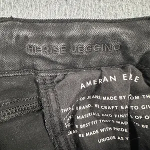 American Eagle Hi-Rise Jeggings Size 00 Regular‎ Black Wash Denim Skinny Jeans thumbnail 5